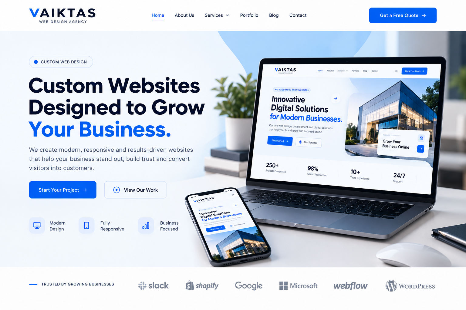 VAIKTAS WordPress Website Design