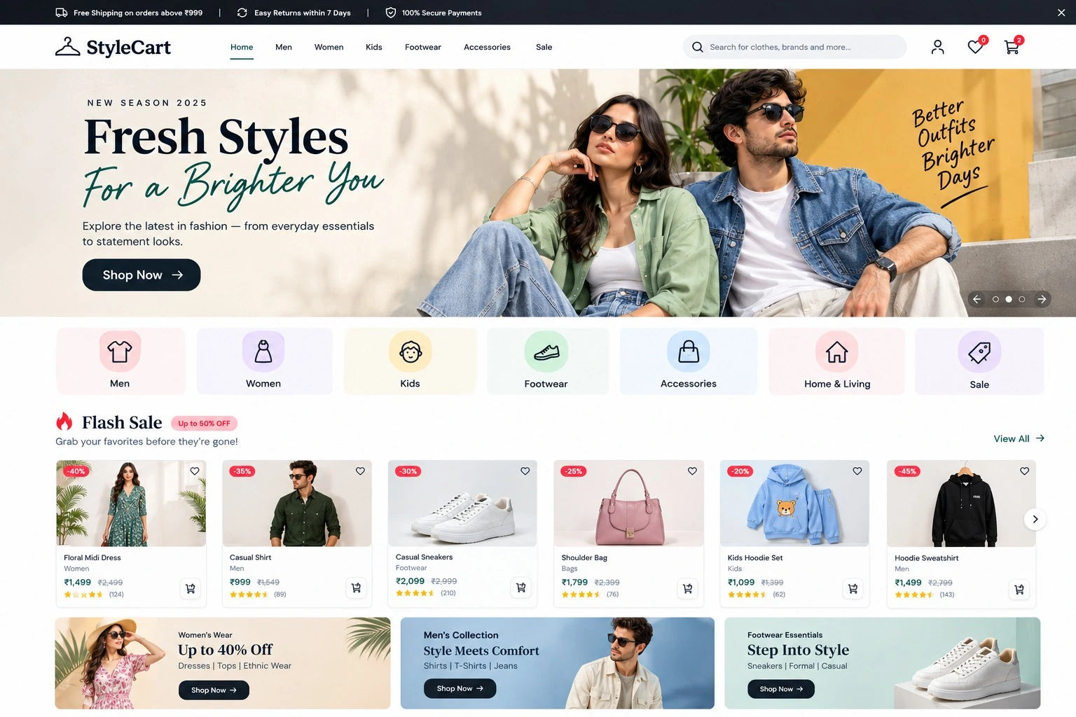 E-Commerce SEO Dashboard and Online Store